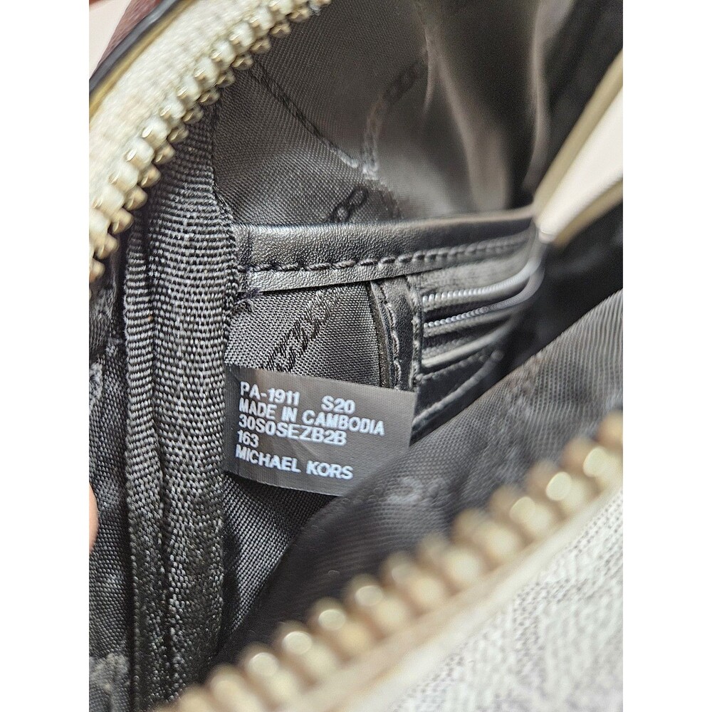 Michael Kors Rhea Zip Backpack Black and White Silver-Color Hardware - Picture 9 of 10